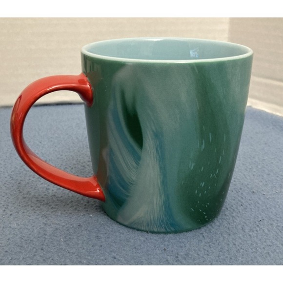Starbucks Christmas 2024 Blue/Green 11 fl oz Mug w/Red Handle & Green Logo - Picture 5 of 10